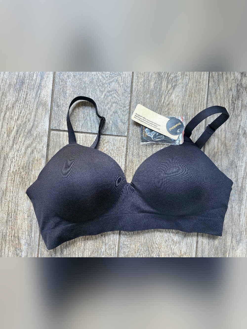 NWT Women's Truekind Black Wireless Seamless Shaping Bra Sz Large L
